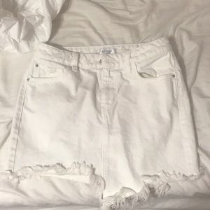 White jean skirt